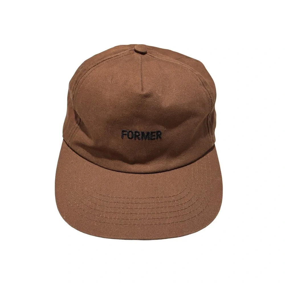 FORMER Men's Spell Out Logo Snap Back Hat Brown Size OSFM